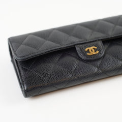 Chanel Long Wallet Black Caviar