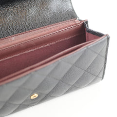 Chanel Long Wallet Black Caviar