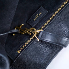 Saint Laurent Le 5 A 7 Bea Leather Tote Black