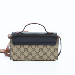 Gucci GG Supreme Padlock Mini Top Handle Shoulder Bag Brown/Black
