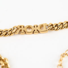 Dior Gold Tone Crystal Choker Necklace