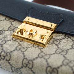 Gucci GG Supreme Padlock Mini Top Handle Shoulder Bag Brown/Black