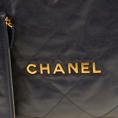 Chanel 22 Large Navy Lambskin Microchip