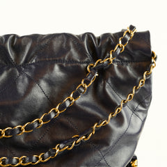 Chanel 22 Large Navy Lambskin Microchip