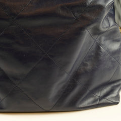 Chanel 22 Large Navy Lambskin Microchip