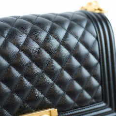 Chanel Boy Black Old Medium Caviar Gold (30 Series)