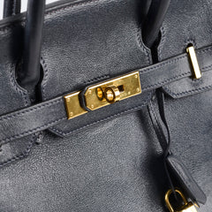 Hermes Birkin 30 Veau Gulliver Blue Indigo X Circle Stamp