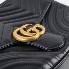 Gucci GG Marmont ZIP Around Top Handle Camera bag Calfskin Black