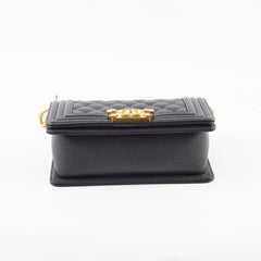 Chanel Small Boy Bag Black Caviar GHW (microchip) Leather Lined