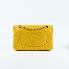 Chanel Medium Classic Flap Yellow Caviar Chevron 23 series