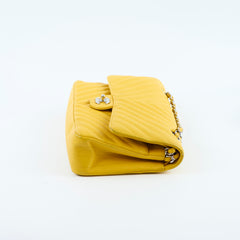 Chanel Medium Classic Flap Yellow Caviar Chevron 23 series