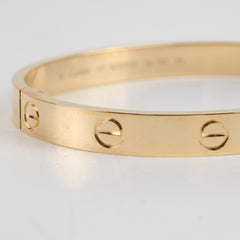 Cartier Love Classic Yellow Gold Size 17 Bracelet