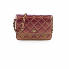 Chanel Mini Wallet on Chain Irridescent Purple