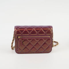 Chanel Mini Wallet on Chain Irridescent Purple