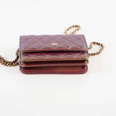 Chanel Mini Wallet on Chain Irridescent Purple