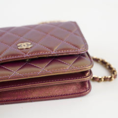 Chanel Mini Wallet on Chain Irridescent Purple