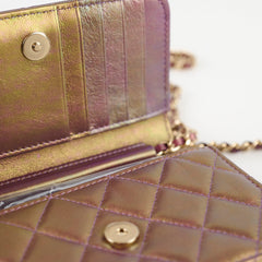Chanel Mini Wallet on Chain Irridescent Purple