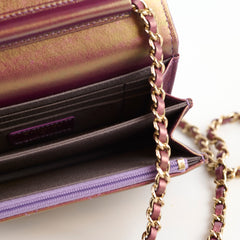 Chanel Mini Wallet on Chain Irridescent Purple
