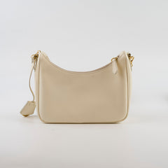 Prada Re-Edition 2005 Saffiano Leather Crossbody Ivory