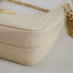 Prada Re-Edition 2005 Saffiano Leather Crossbody Ivory
