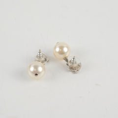 Chanel Pearl Drop Rhinestone Earrings Costume Jewellery