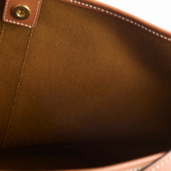 Celine Triomphe Canvas Calfskin Medium Bucket Bag Tan