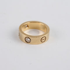 Cartier Love Ring 3 Diamonds Yellow Gold Size 49