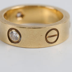 Cartier Love Ring 3 Diamonds Yellow Gold Size 49