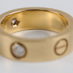 Cartier Love Ring 3 Diamonds Yellow Gold Size 49