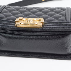 Chanel Small Boy Caviar Bag Black