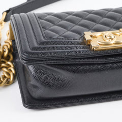 Chanel Small Boy Caviar Bag Black