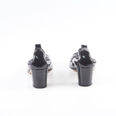 Chanel Patent Block Heels Black - Size 40