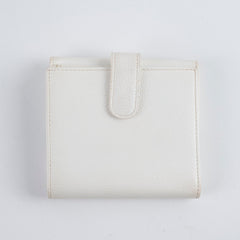 Chanel Bifold Compact Wallet Caviar White