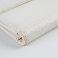 Chanel Bifold Compact Wallet Caviar White