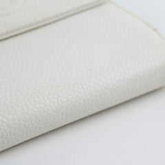 Chanel Bifold Compact Wallet Caviar White