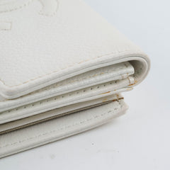Chanel Bifold Compact Wallet Caviar White
