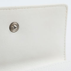 Chanel Bifold Compact Wallet Caviar White