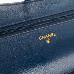 Chanel Wallet On Chain WOC Patent Navy (Snap Button)