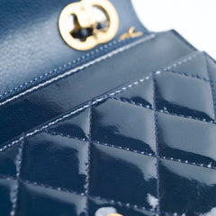 Chanel Wallet On Chain WOC Patent Navy (Snap Button)
