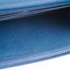 Chanel Wallet On Chain WOC Patent Navy (Snap Button)