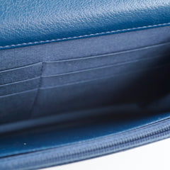 Chanel Wallet On Chain WOC Patent Navy (Snap Button)