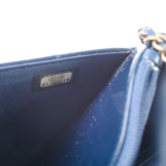 Chanel Wallet On Chain WOC Patent Navy (Snap Button)
