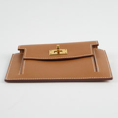 Kelly Pocket Slim Wallet Epsom Gold - Stamp U (2022)