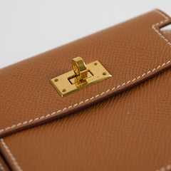 Kelly Pocket Slim Wallet Epsom Gold - Stamp U (2022)