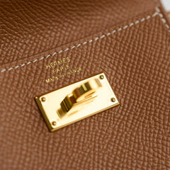 Kelly Pocket Slim Wallet Epsom Gold - Stamp U (2022)
