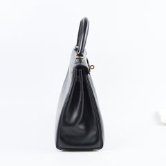 Hermes Vintage Kelly 28 Box Noir GHW1998