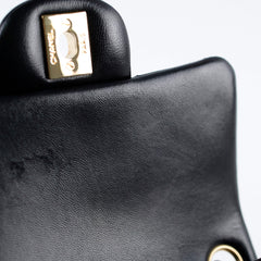 Chanel Mini Square Black Lambskin Microchipped