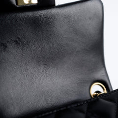 Chanel Mini Square Black Lambskin Microchipped