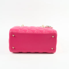 Dior Lady Dior Medium Lambskin Fuchsia Pink