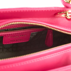 Dior Lady Dior Medium Lambskin Fuchsia Pink
